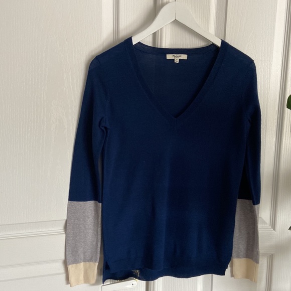 🆕 Madewell First Draft Colour Block Wool Sweater - Picture 2 of 9